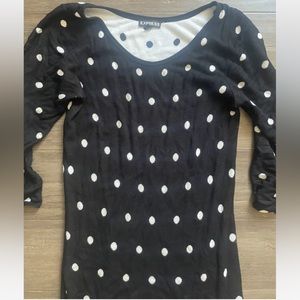 Express Black & White Polka Dot scoop neck sweater - Small